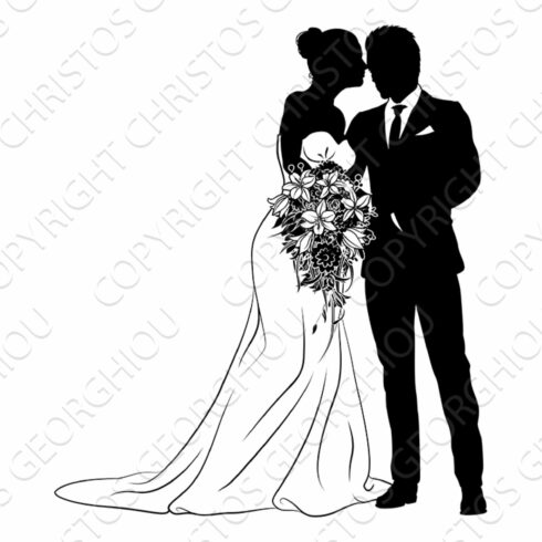 Bride And Groom Couple Wedding Dress cover image.