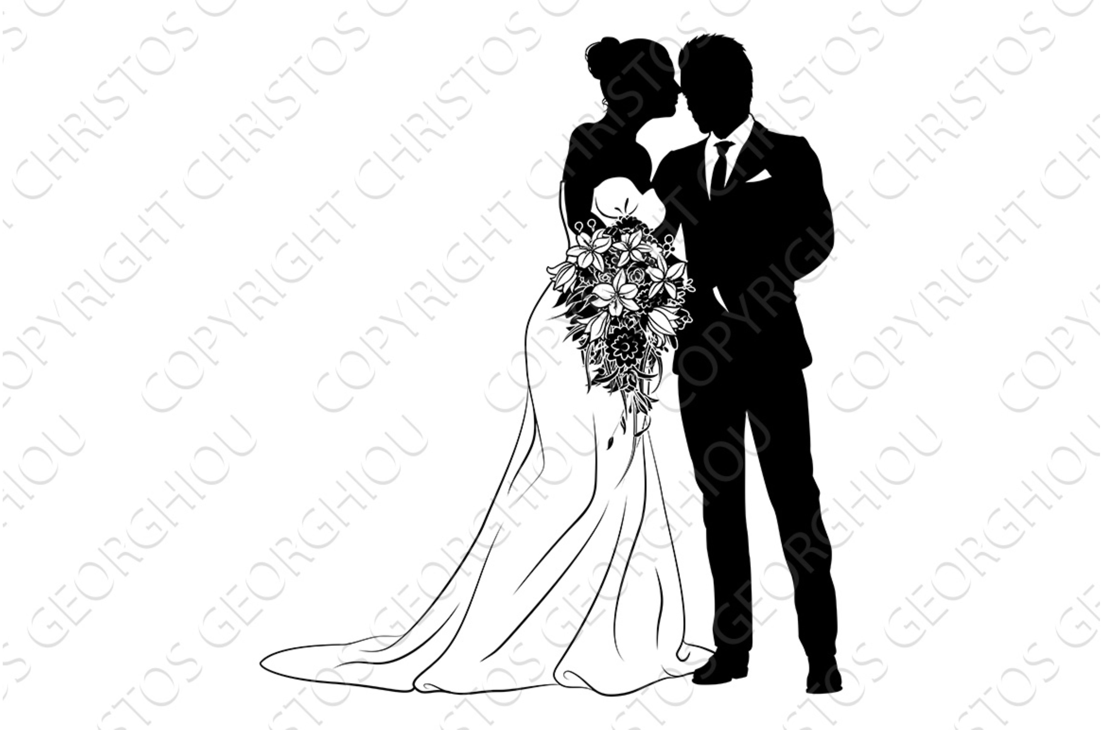 Bride And Groom Couple Wedding Dress cover image.
