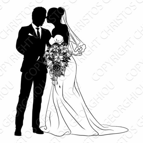 Bride And Groom Couple Wedding Dress cover image.