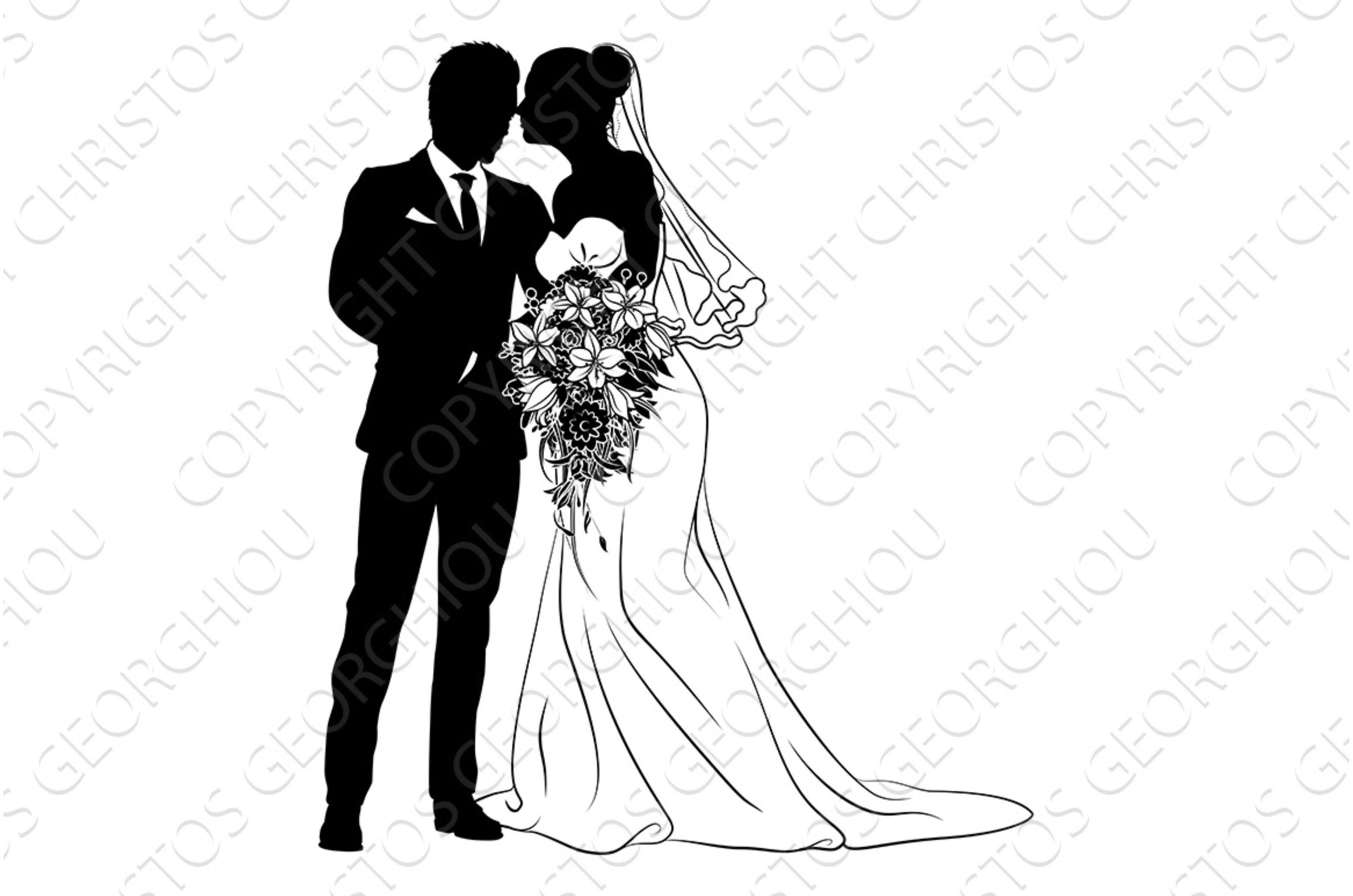 Bride And Groom Couple Wedding Dress cover image.