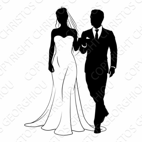 Bride And Groom Couple Wedding Dress cover image.