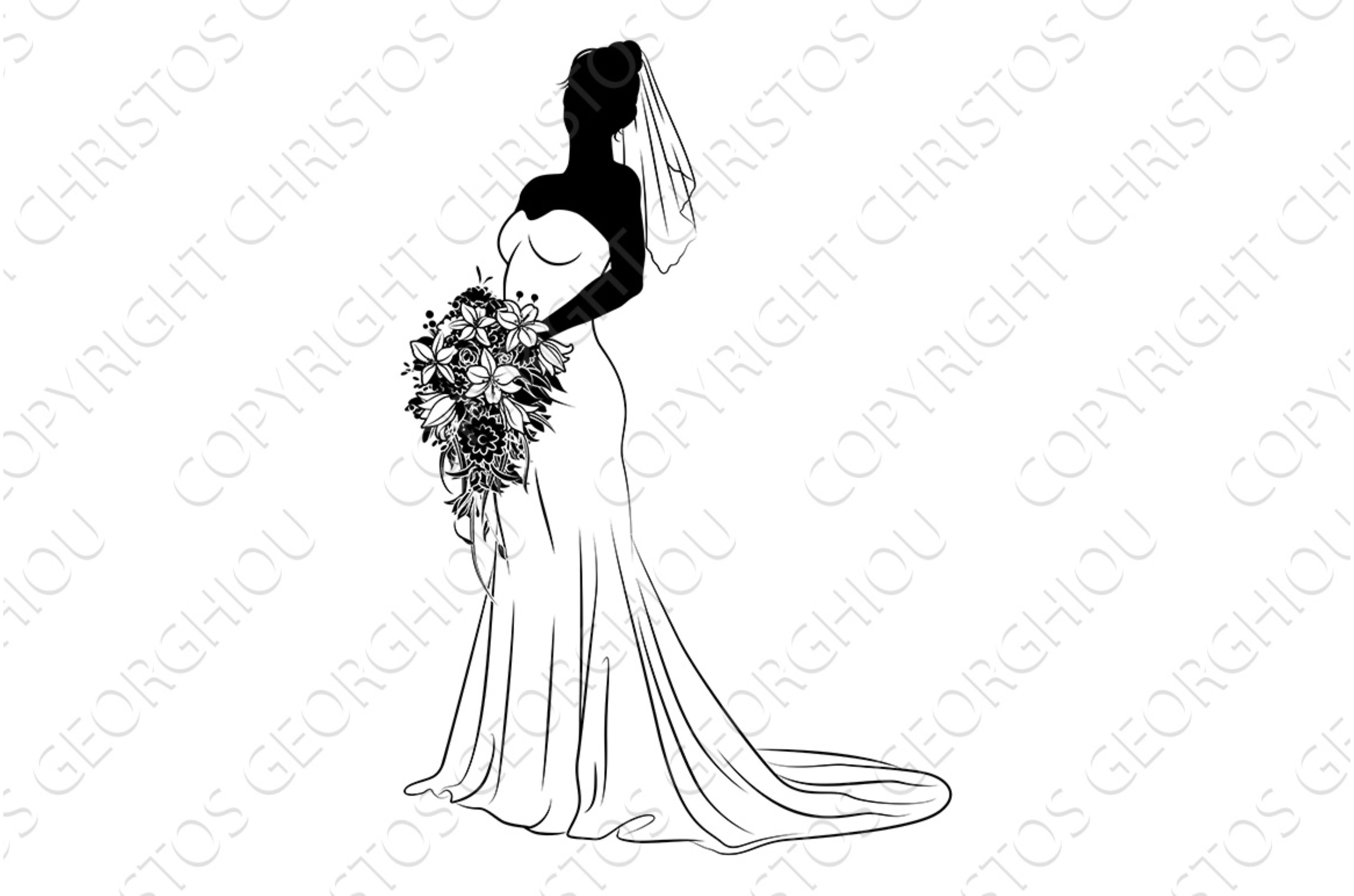bridesmaid dress silhouette clip art