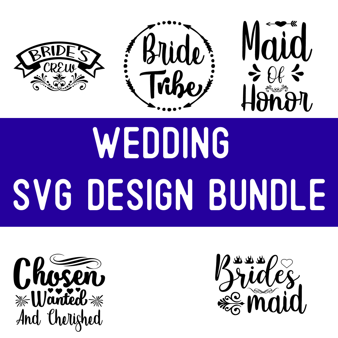 wedding SVG Design Bundle preview image.