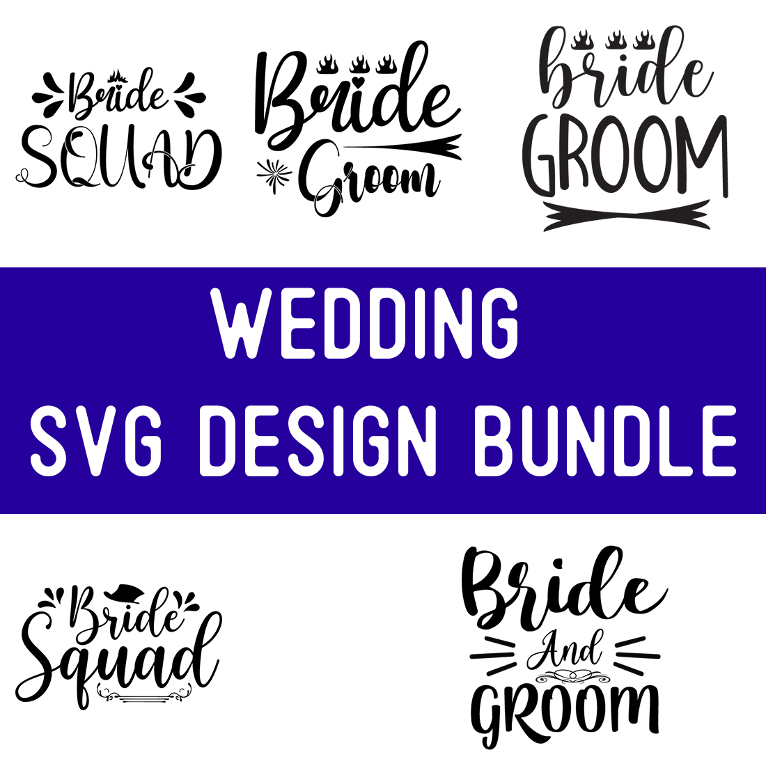 wedding SVG Design Bundle cover image.