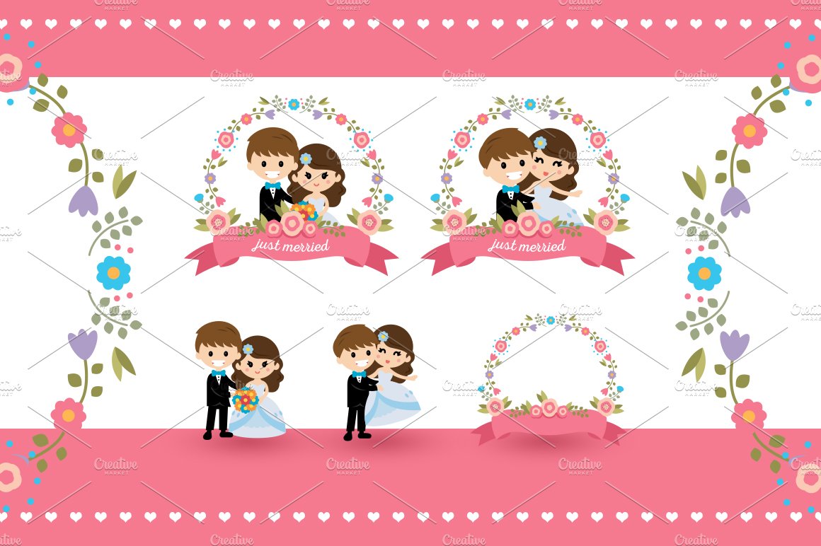 Wedding Married Mascot Invitation cover image.