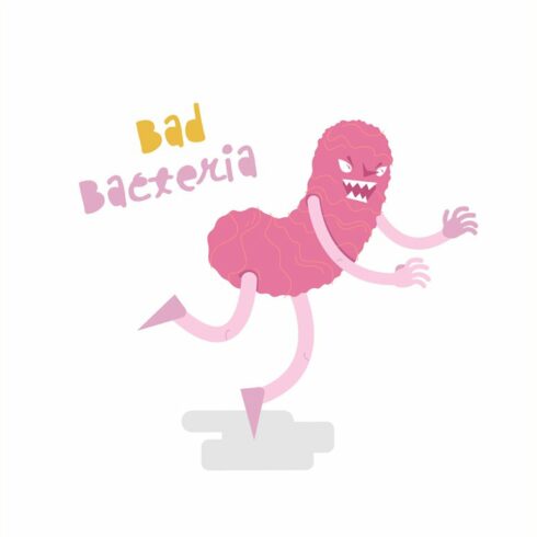Bad bacteria character icon cover image.