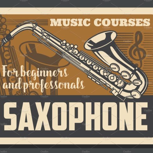 Saxophone musical instrument cover image.