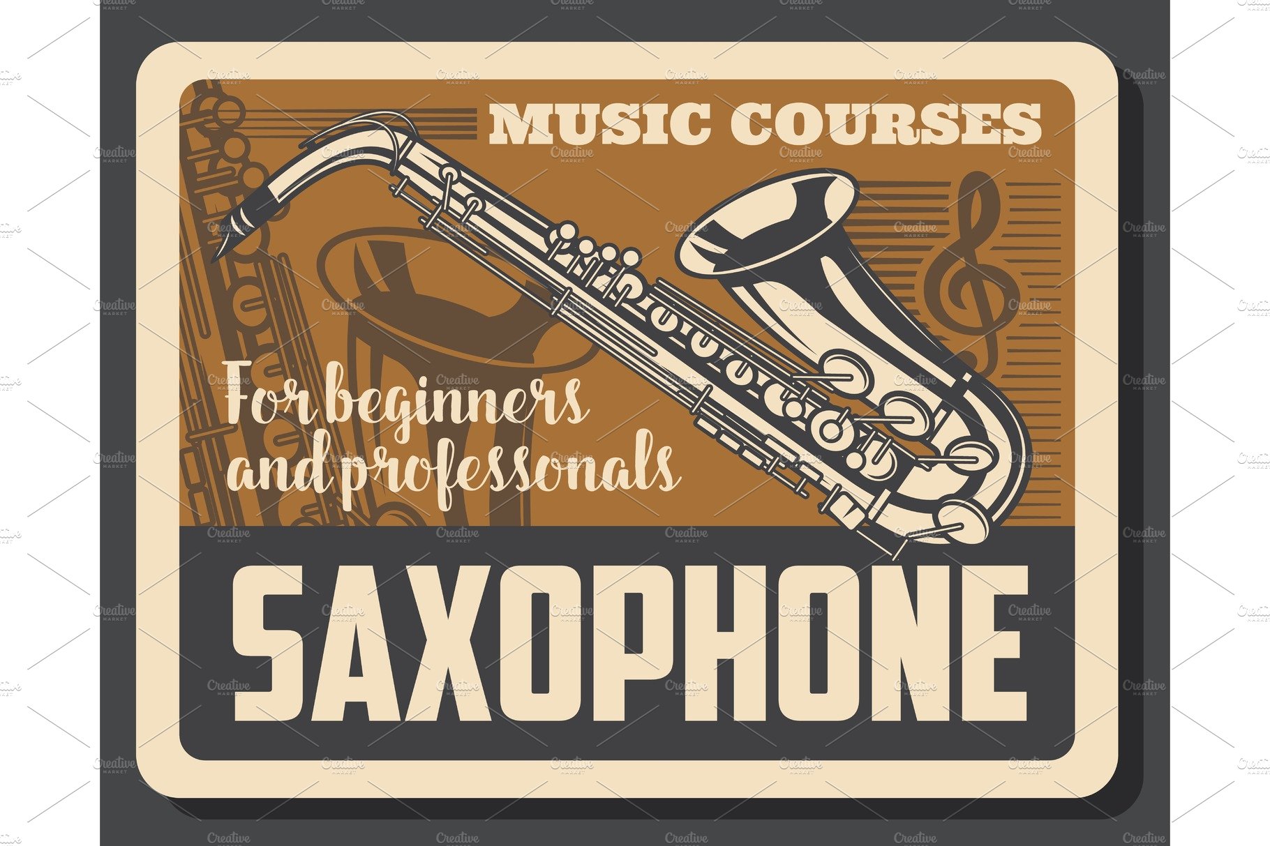 Saxophone musical instrument cover image.