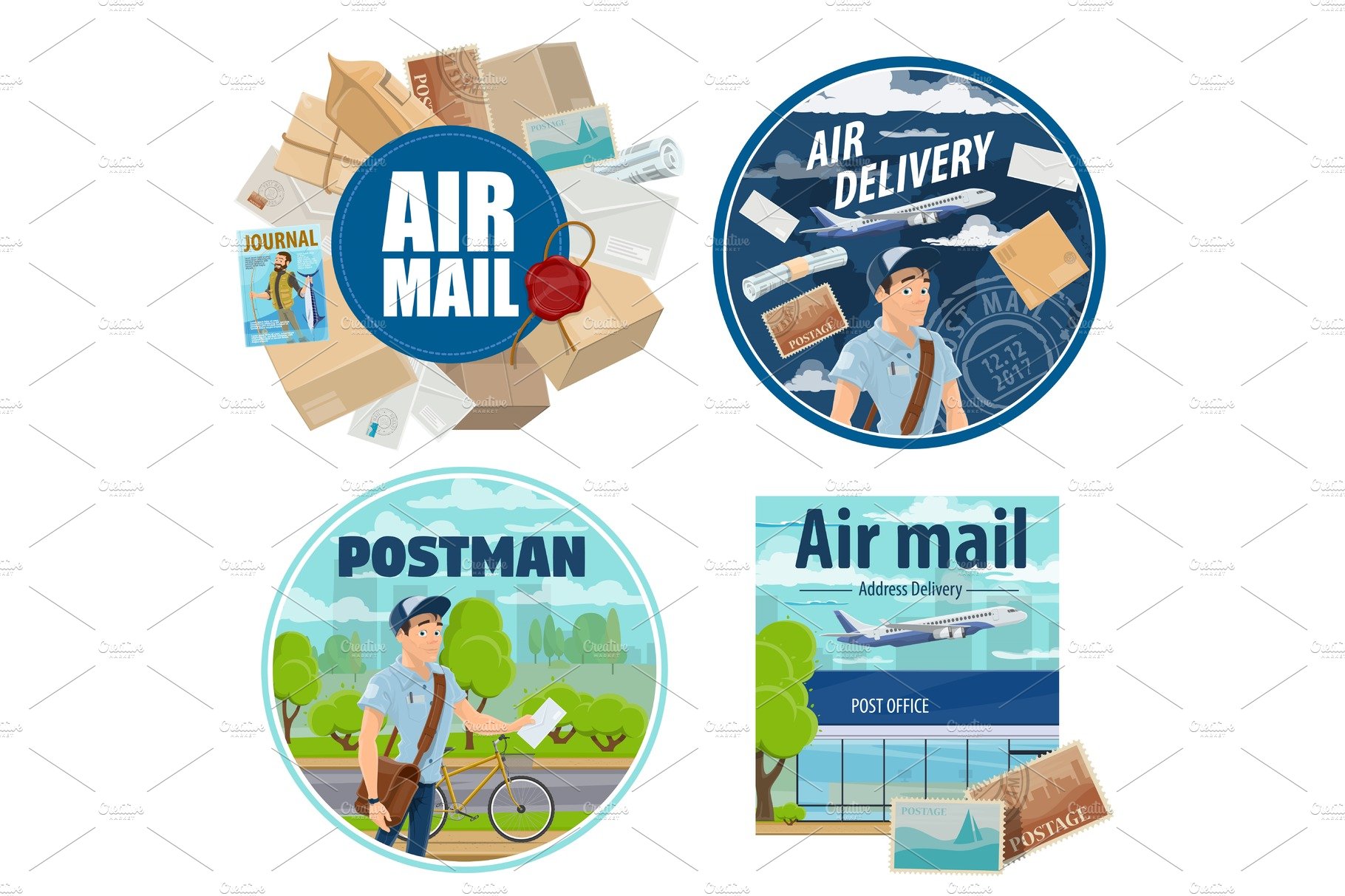 Mail delivery, postman, post parcels cover image.