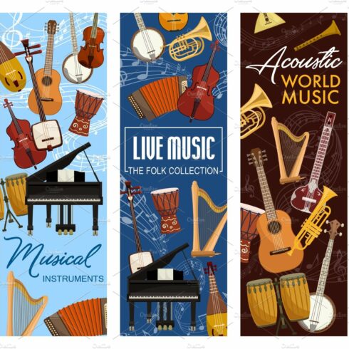 Live and folk music instruments cover image.