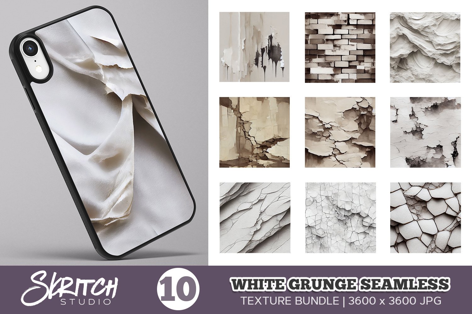 White Grunge Seamless Textures cover image.