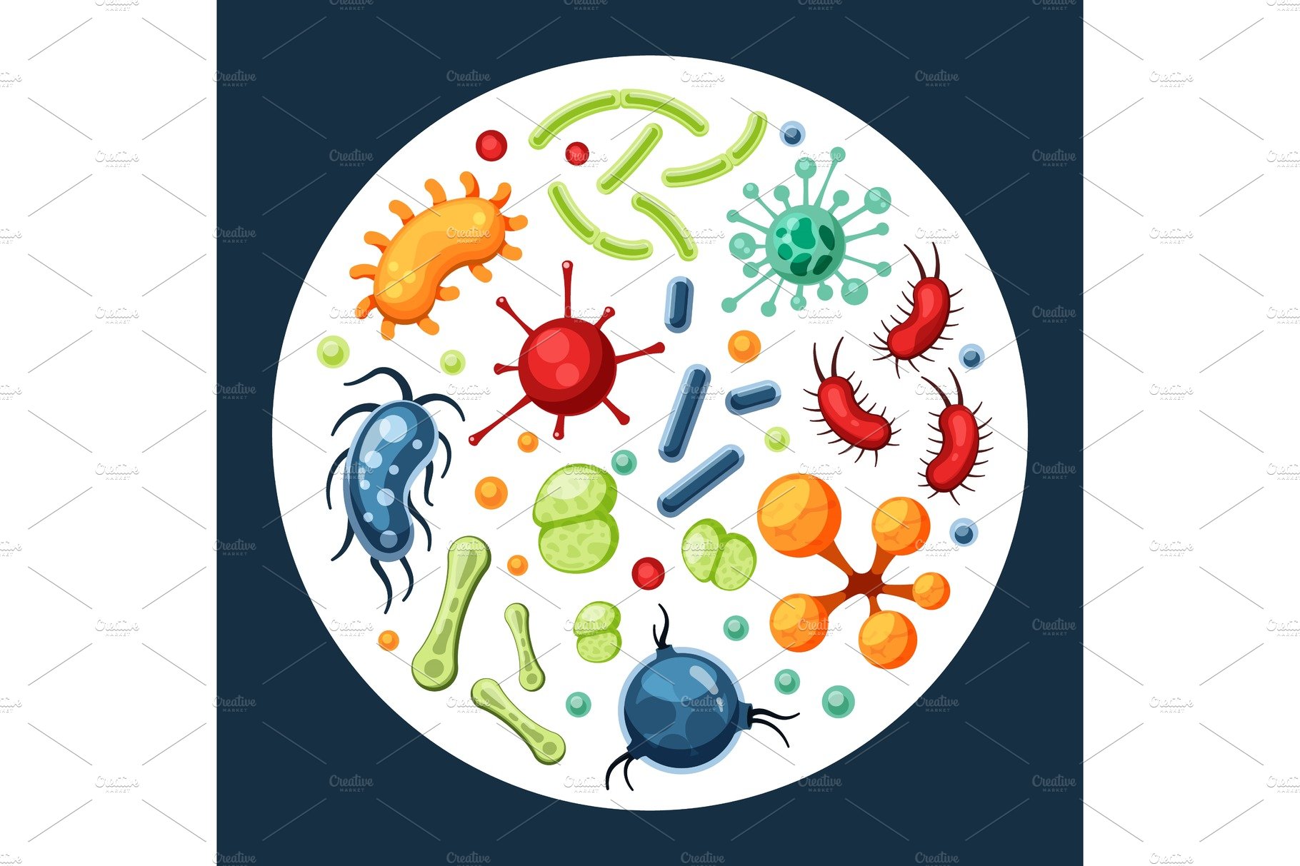 bacteria characters. viruses cover image.