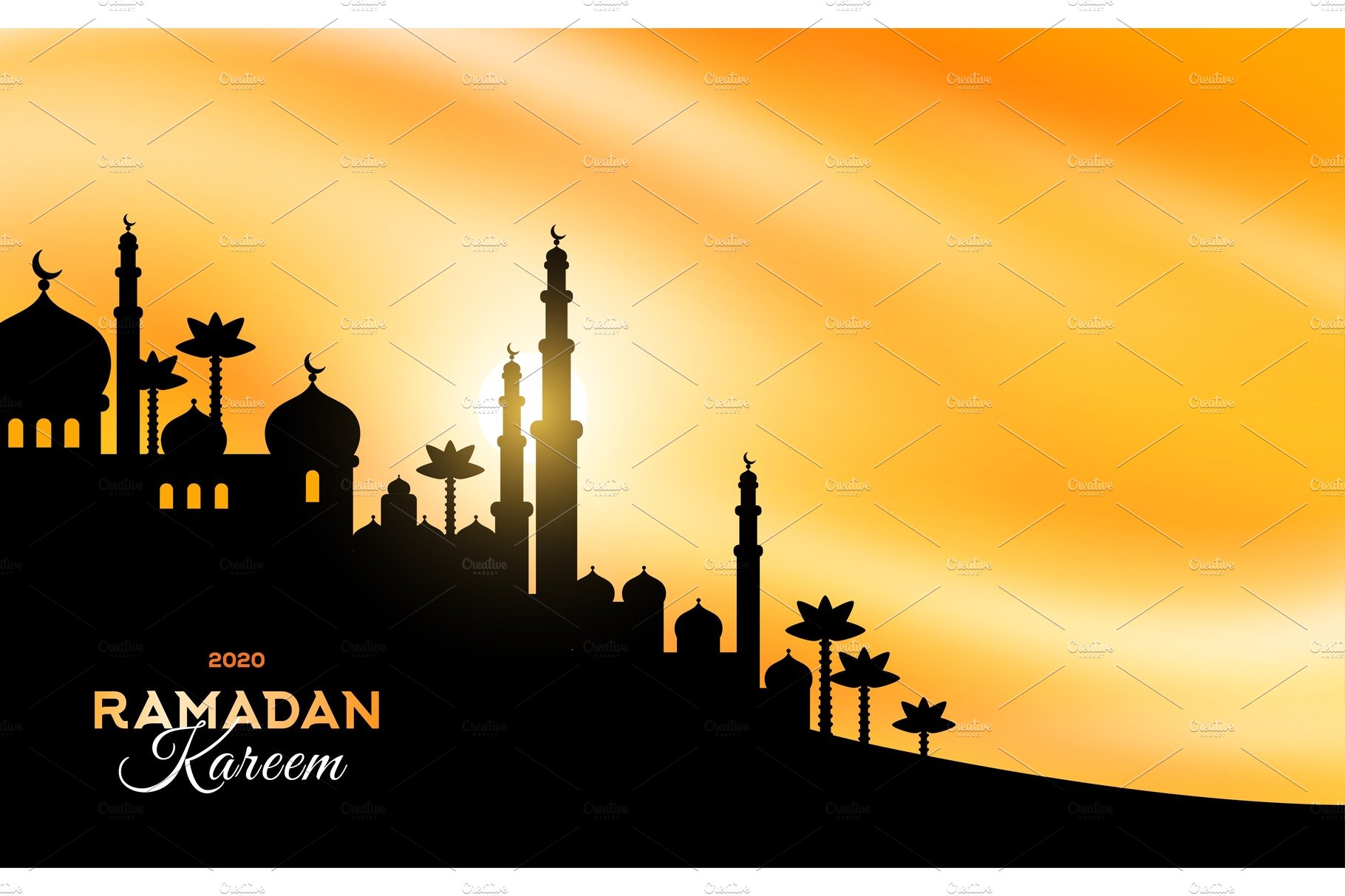 Arabian city silhouette at sunset cover image.