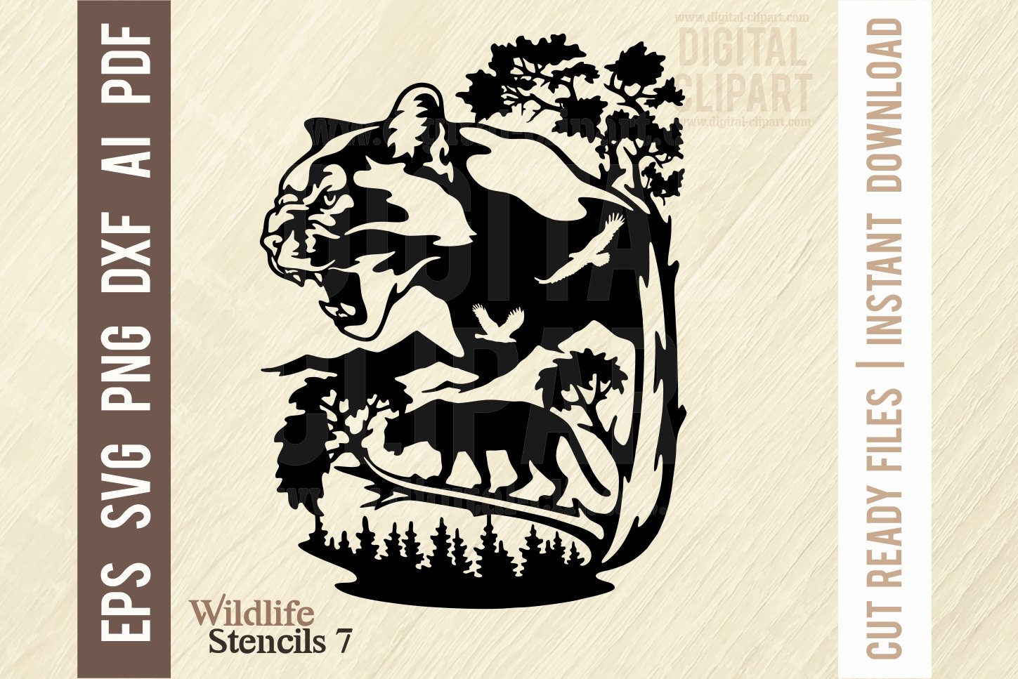 Cougar SVG File - Wildlife Stencils cover image.