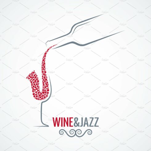 Wine and jazz concept design vector. cover image.