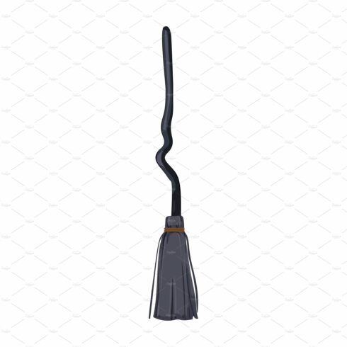 wizard witch broom cartoon vector cover image.