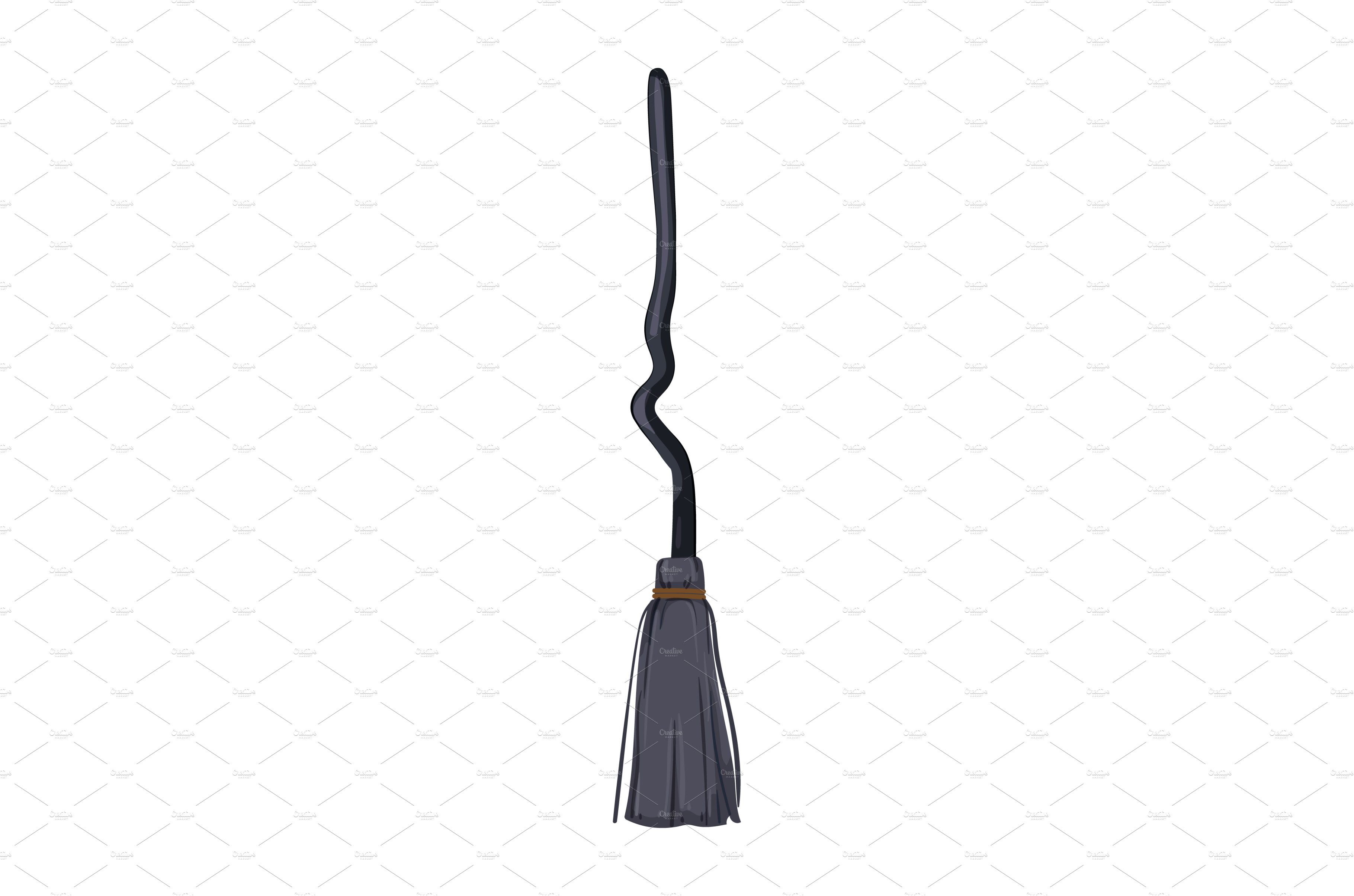 wizard witch broom cartoon vector cover image.