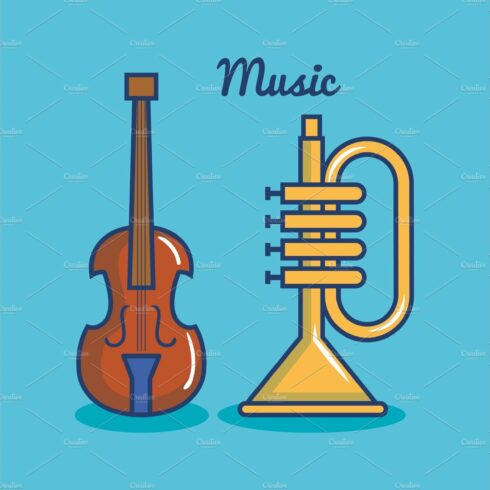 Music instruments design cover image.