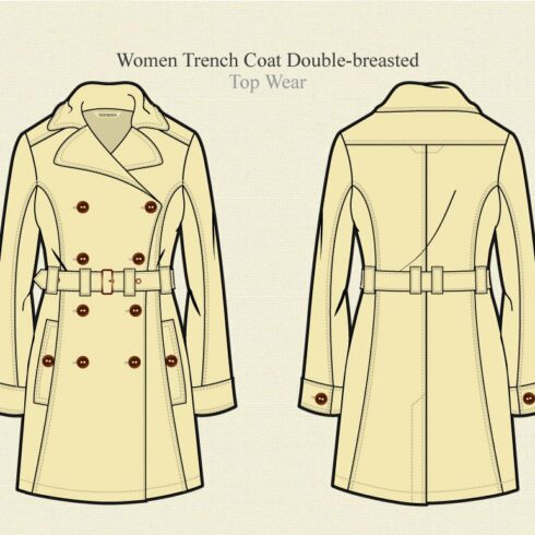 Women Trench Coat Double-breasted cover image.