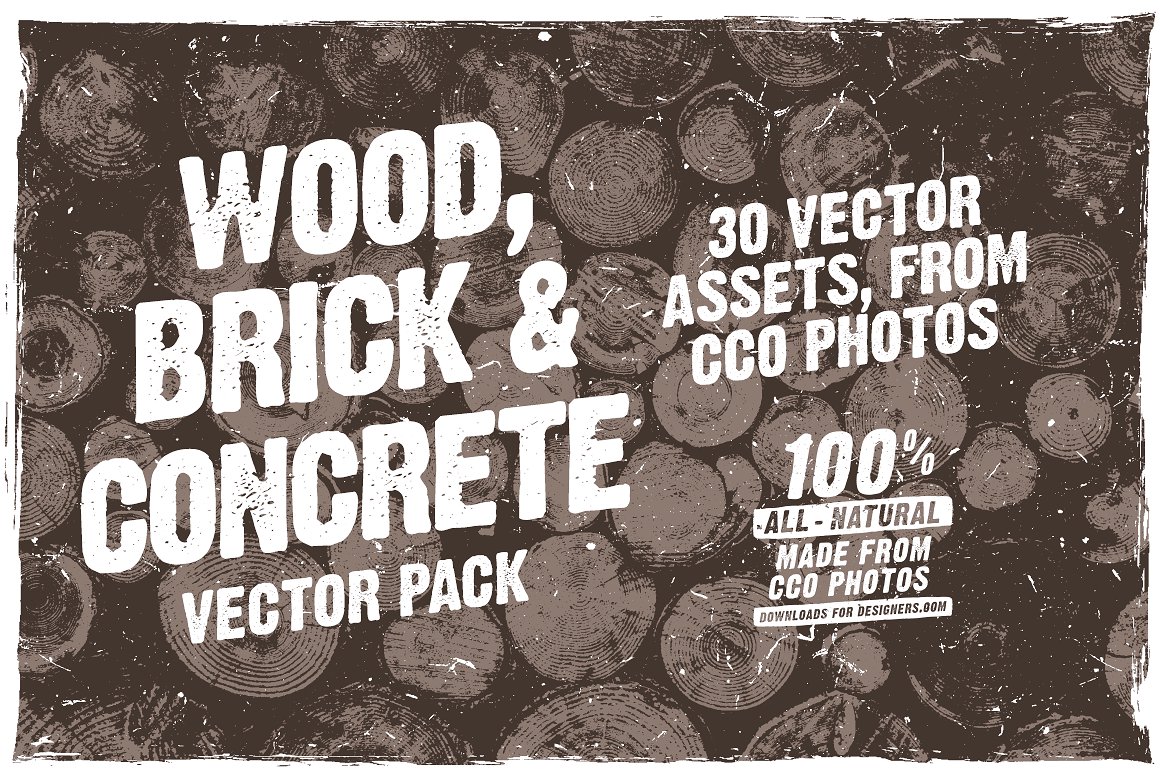 Wood, Brick & Concrete - Vector Pack cover image.