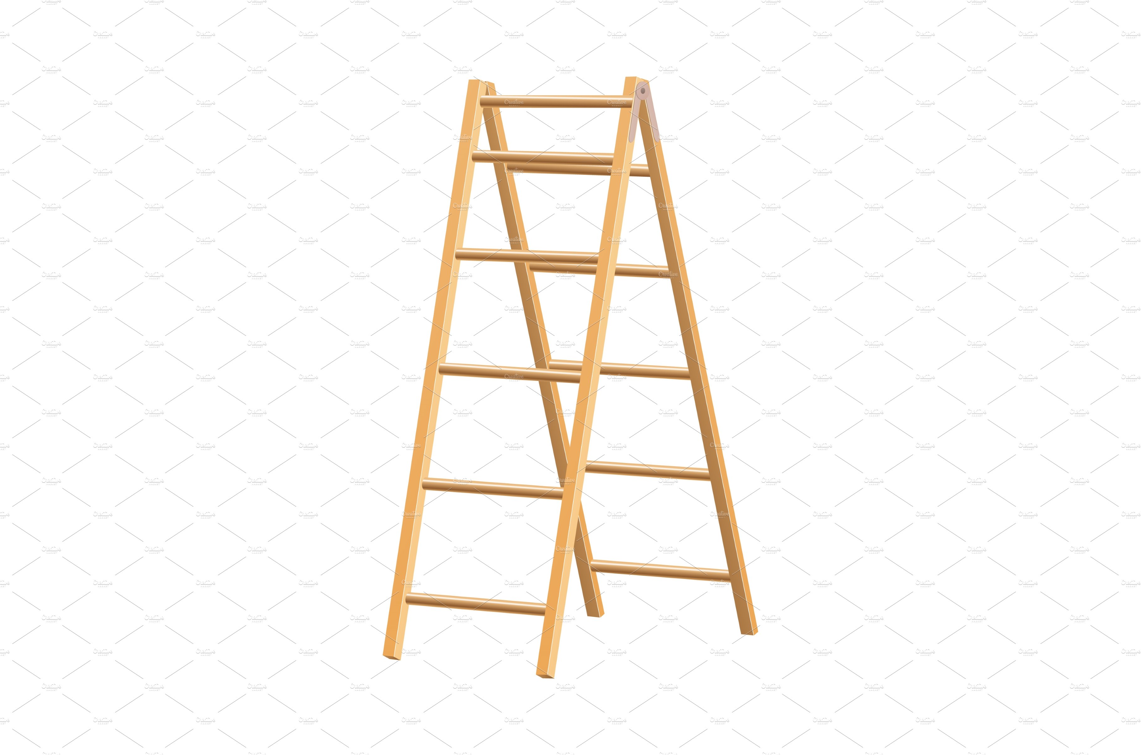 Wooden ladder household tool cover image.