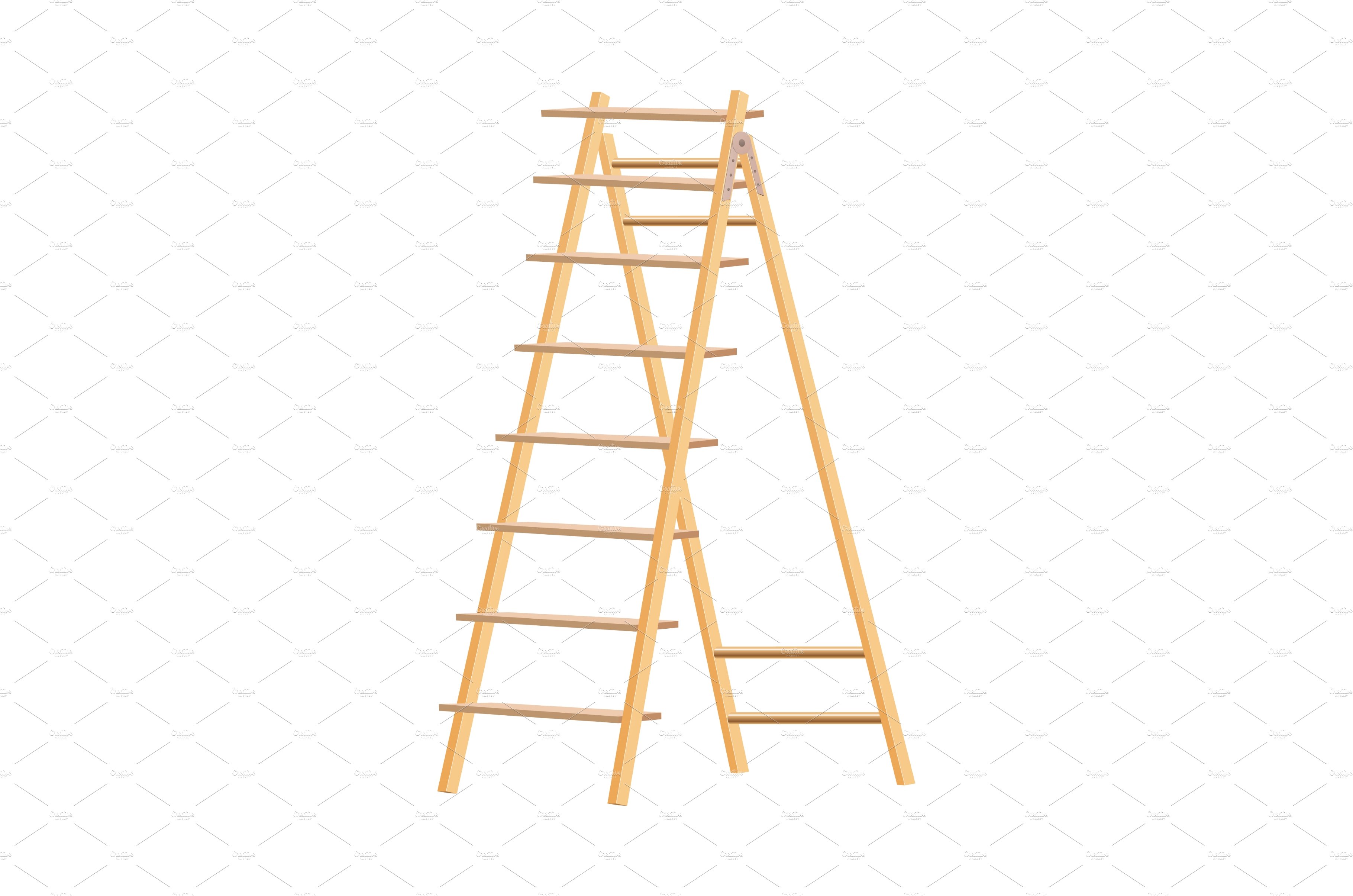 Wooden ladder household tool cover image.