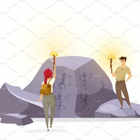 Tourists in cave illustration cover image.
