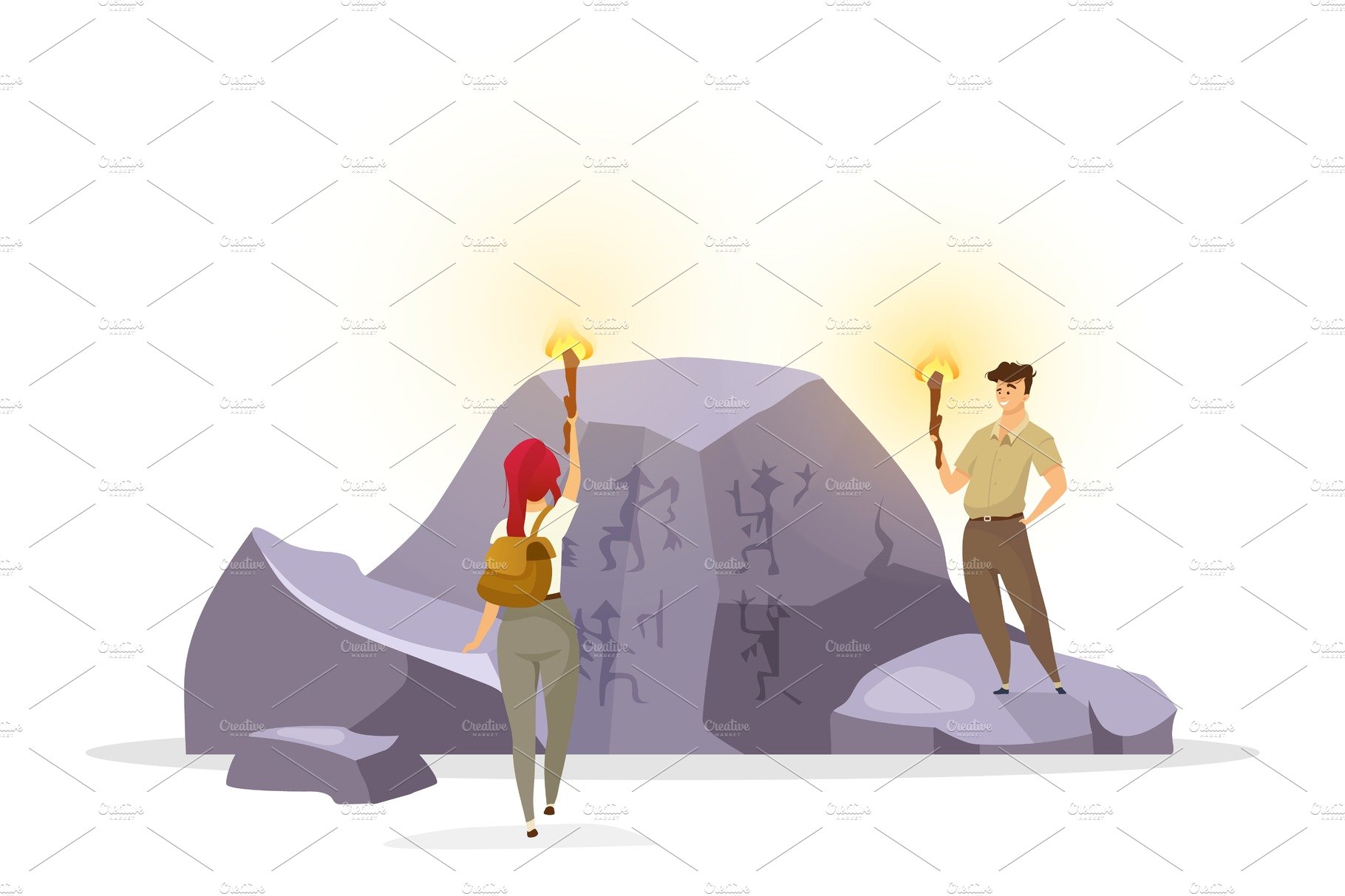 Tourists in cave illustration cover image.