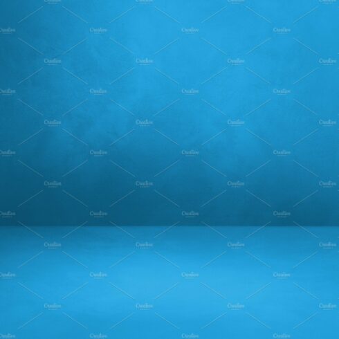 Empty blue concrete interior background cover image.