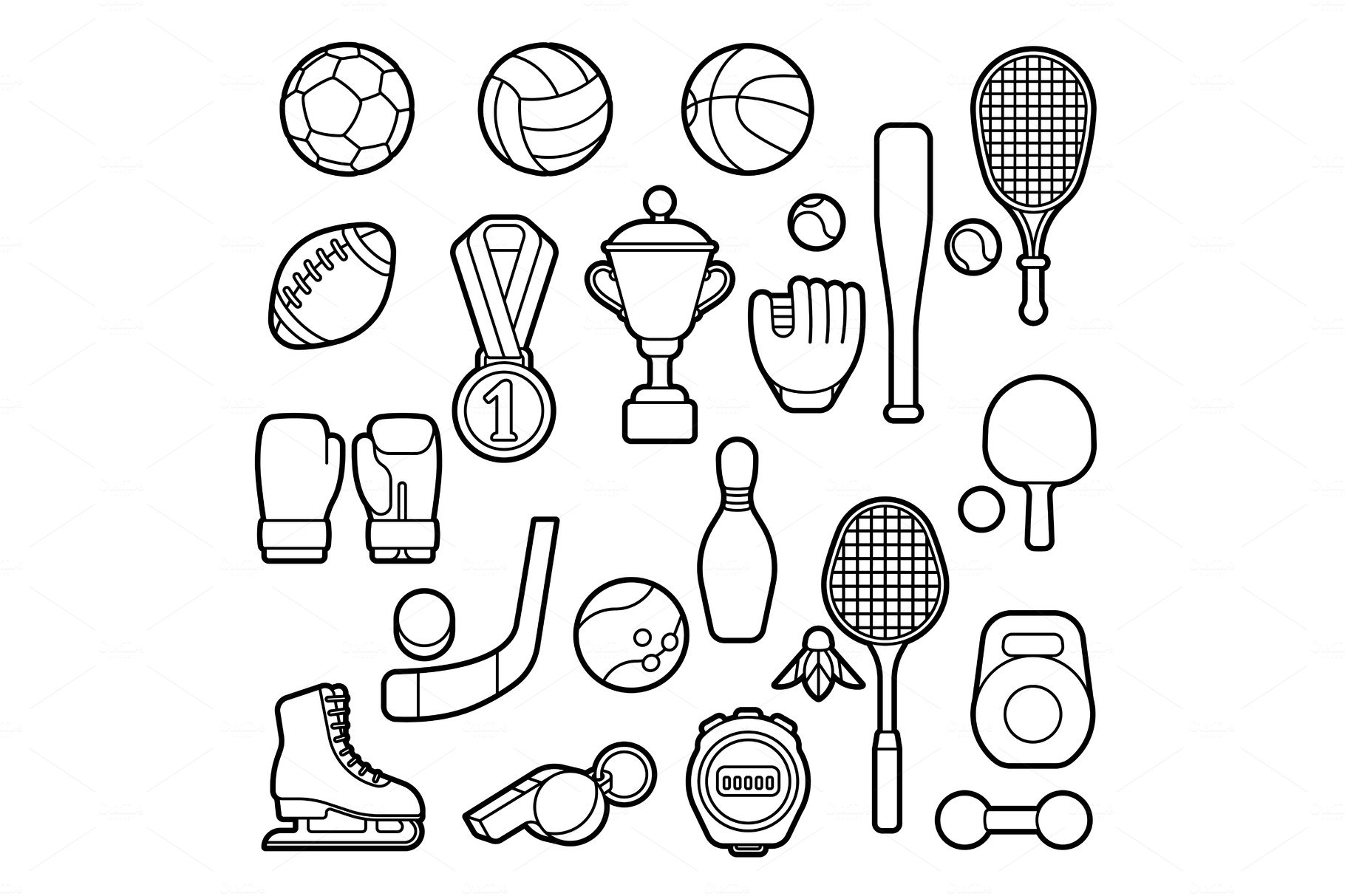 Set of sport icons. cover image.
