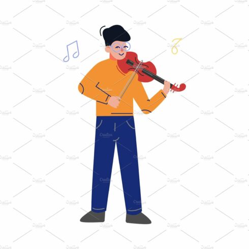 Teen Boy Playing Violin Musical cover image.