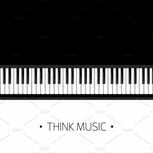 Vector illustration. Musical flat background. Piano key, keyboard. Melody. ... cover image.