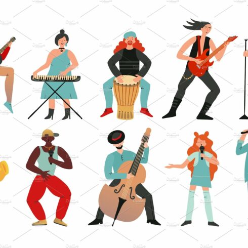 Musicians. Rock band, pop musician cover image.