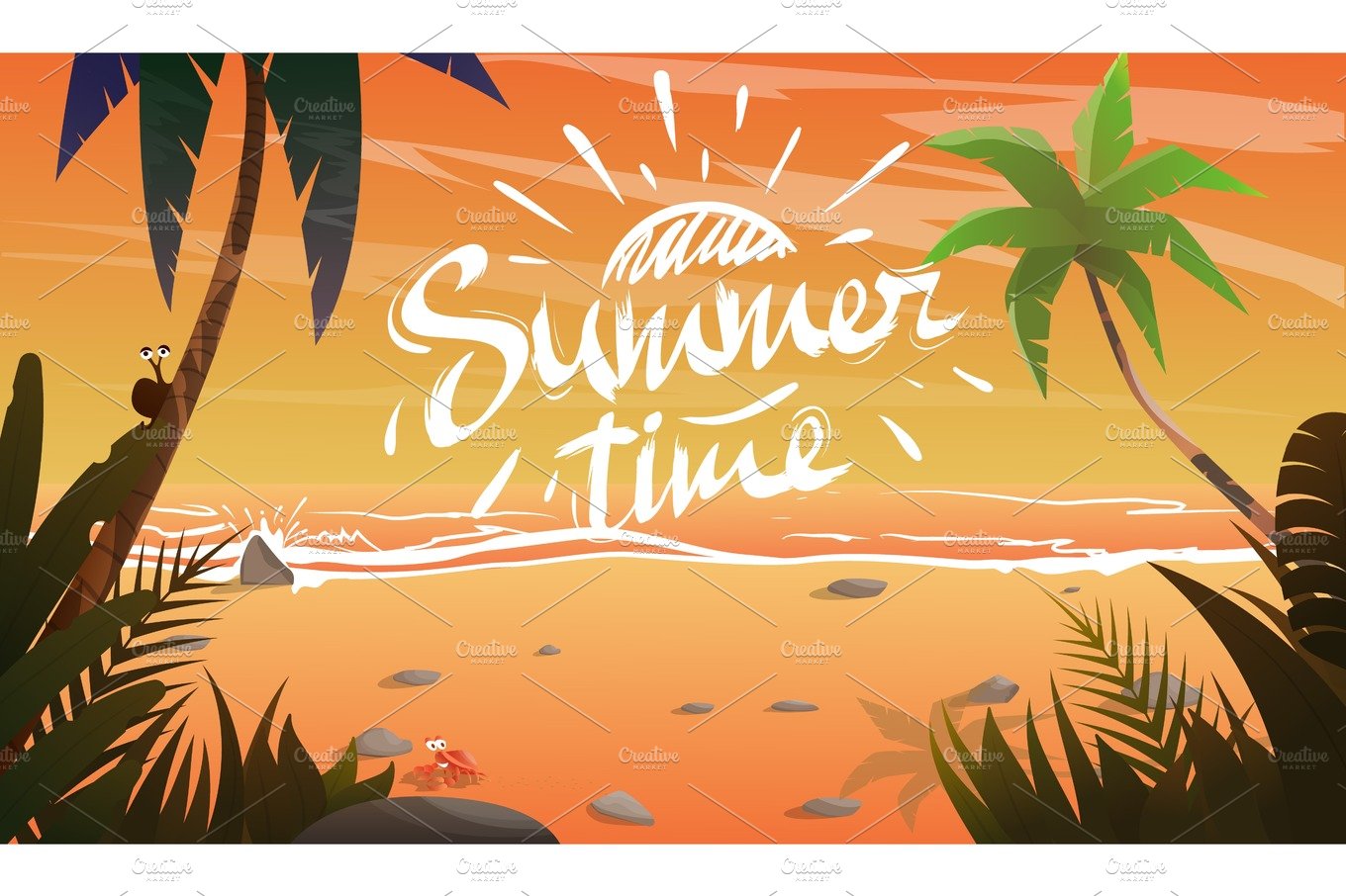 Summertime on ocean coast cover image.