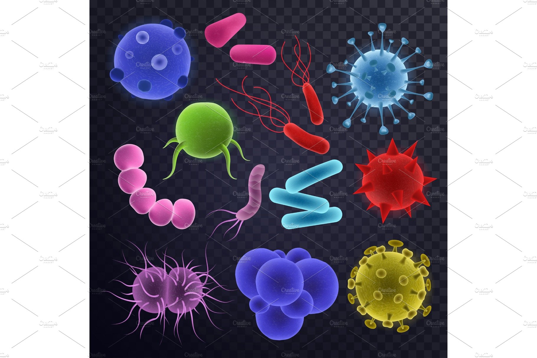 Virus vector bacterial infection virus-like illness illustration virulent s... cover image.