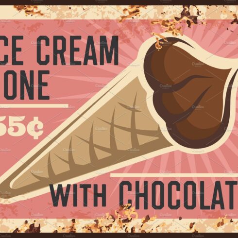 Chocolate ice cream waffle cone cover image.