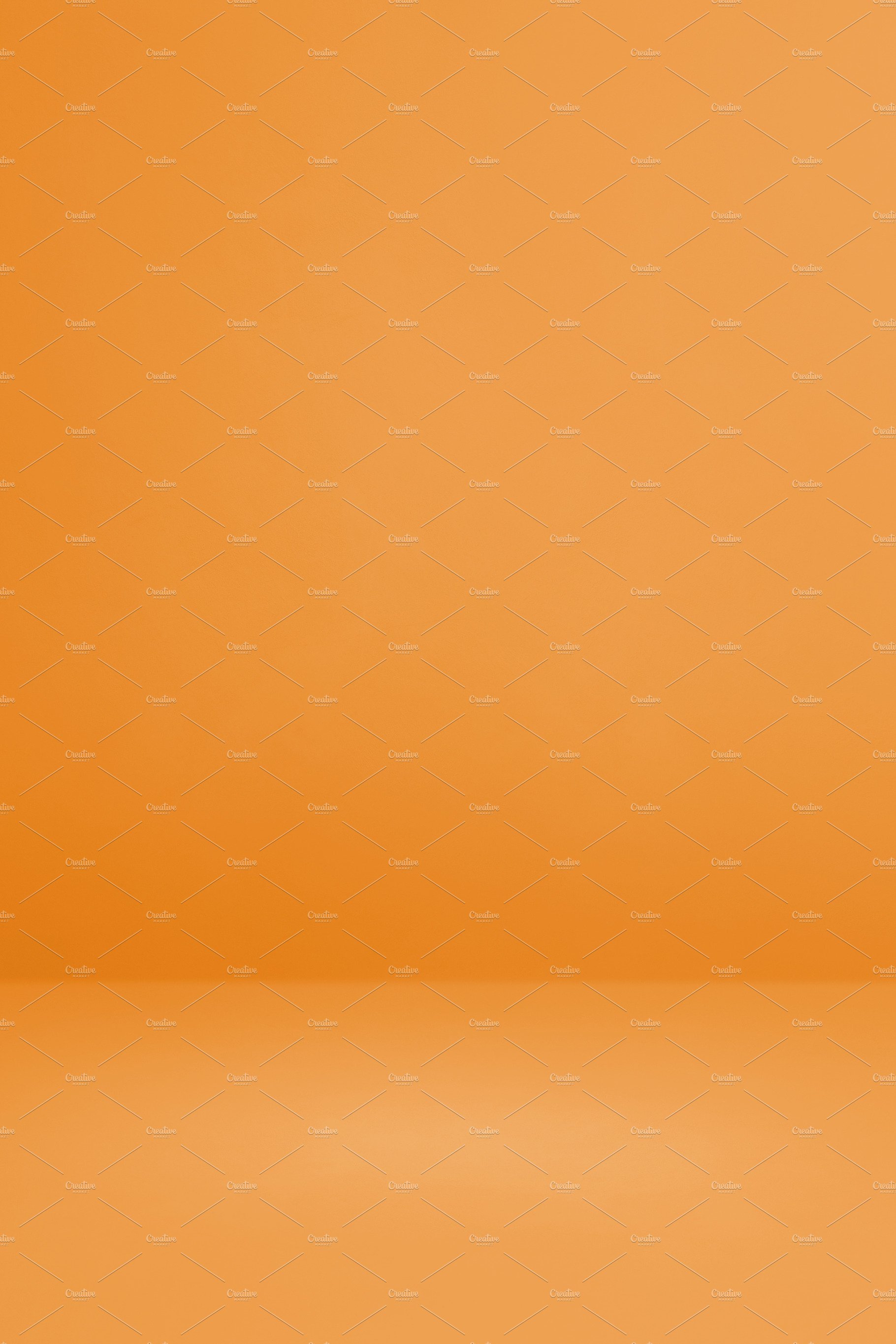 Empty orange concrete interior background cover image.