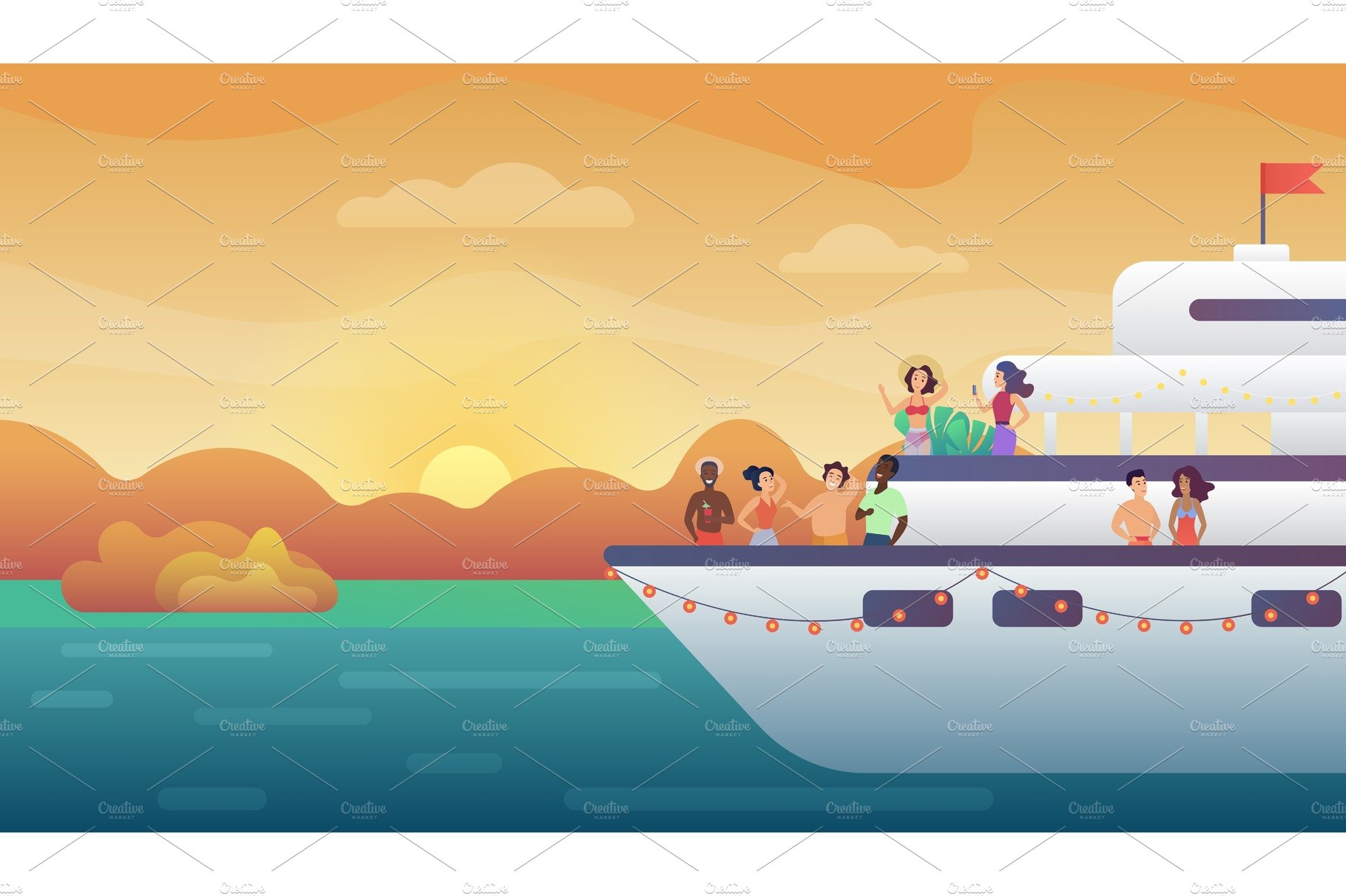 Yacht ship party at sunset cover image.