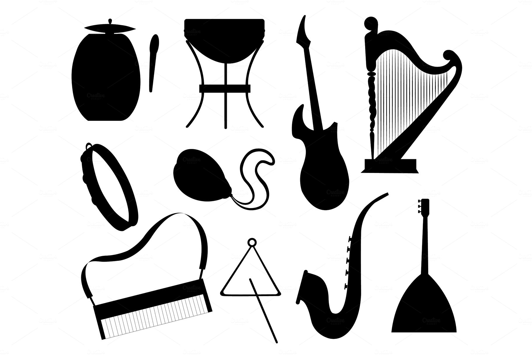 Set various musical instruments cover image.