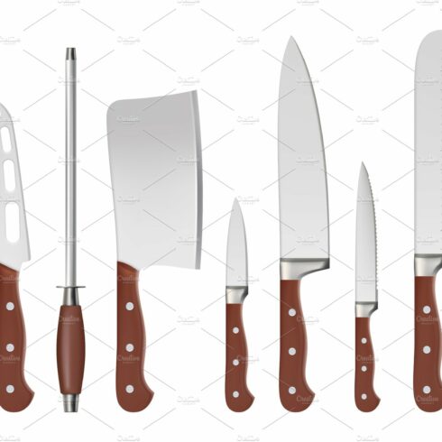 Knives. Butcher professional sharp cover image.
