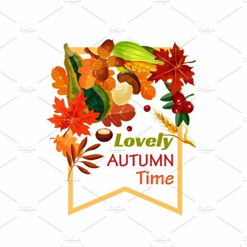 Autumn lovely fall time vector poster cover image.