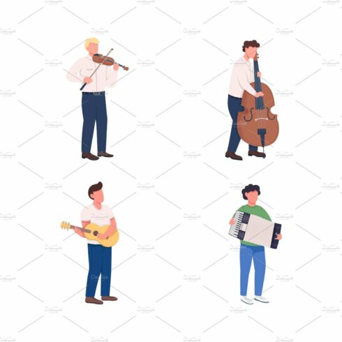 Orchestra musicians character set cover image.