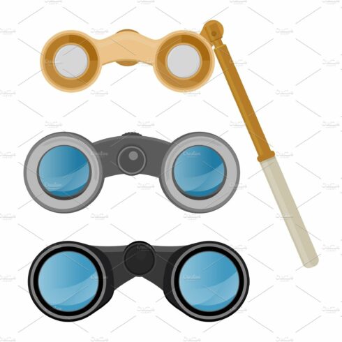 Binoculars vector optical equipment cover image.