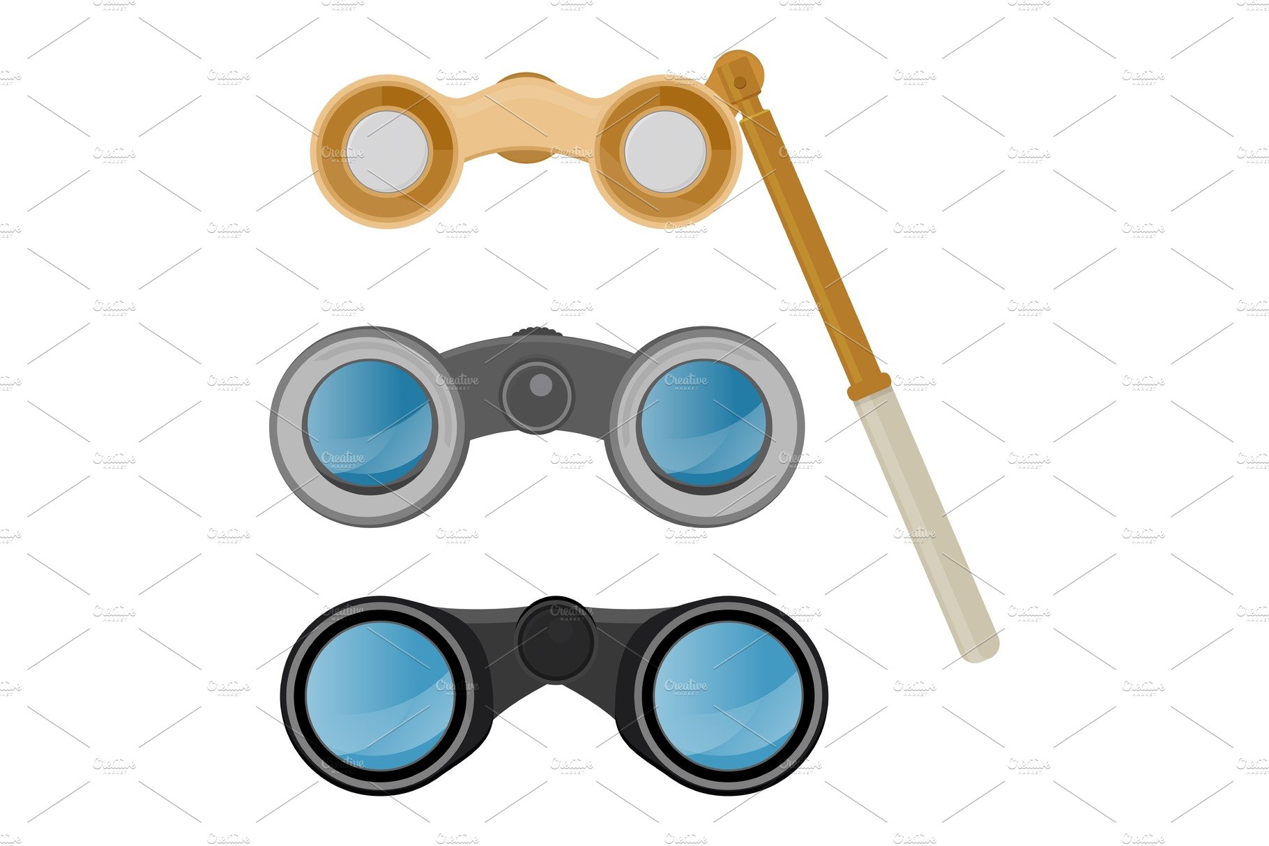 Binoculars vector optical equipment cover image.