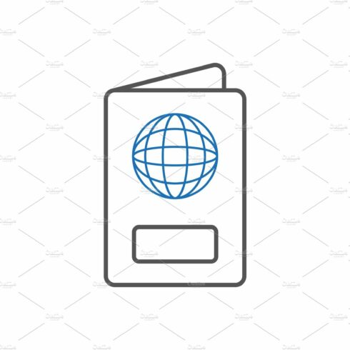 Passport icon on white background cover image.