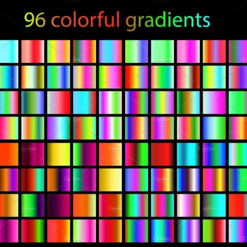96 bright colorful gradients cover image.