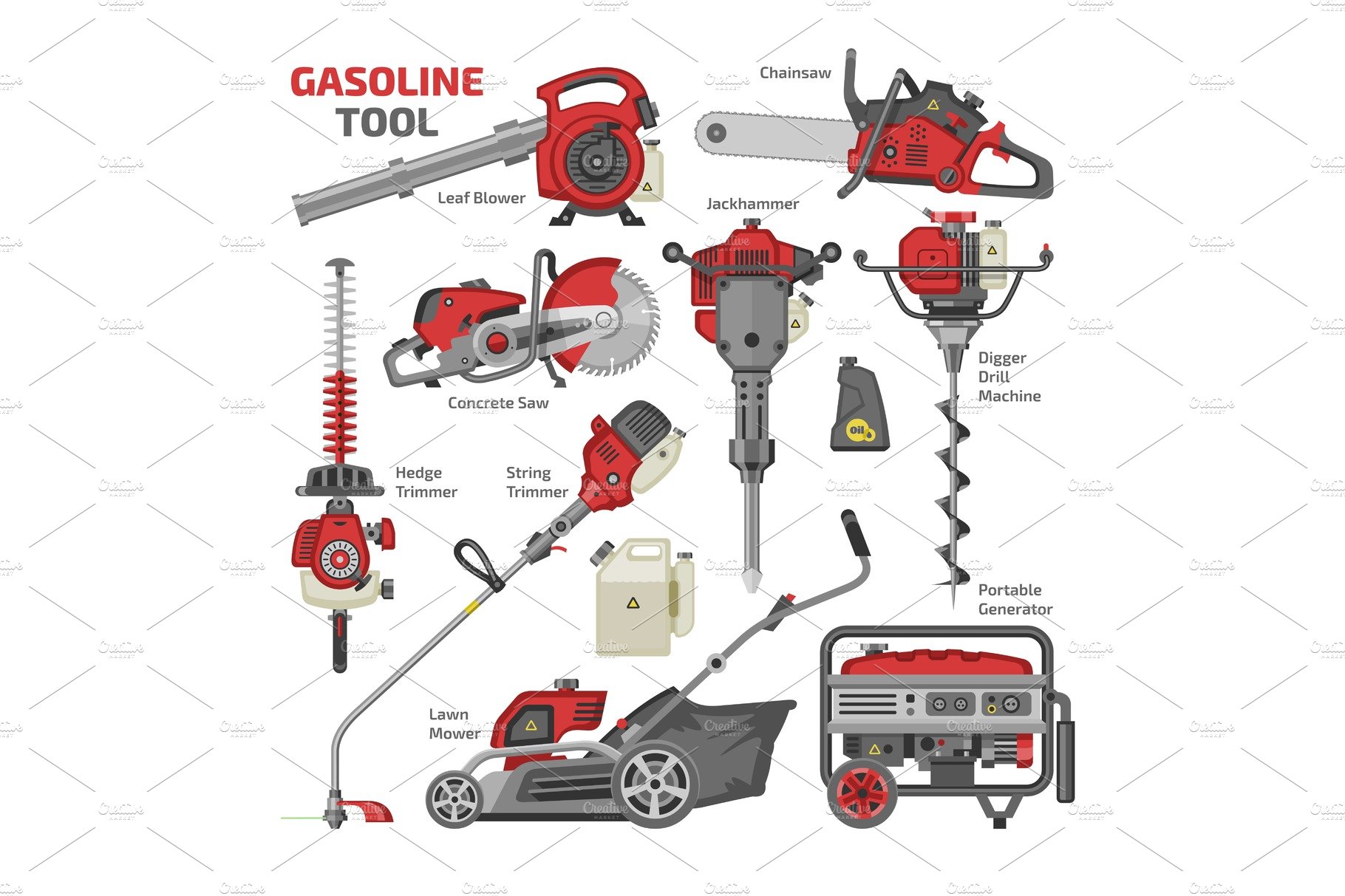 Power tools vector electric cover image.