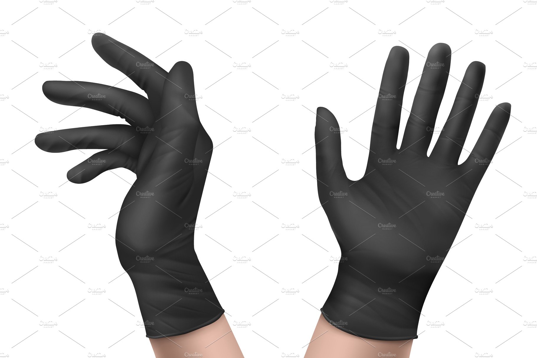 Nitrile gloves on hand front or side cover image.