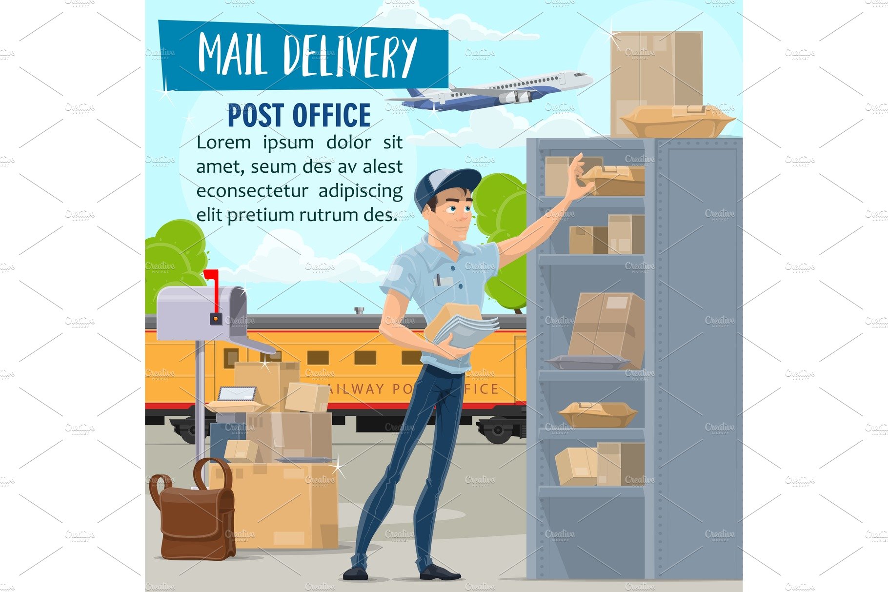 Mail delivery service, mailman cover image.