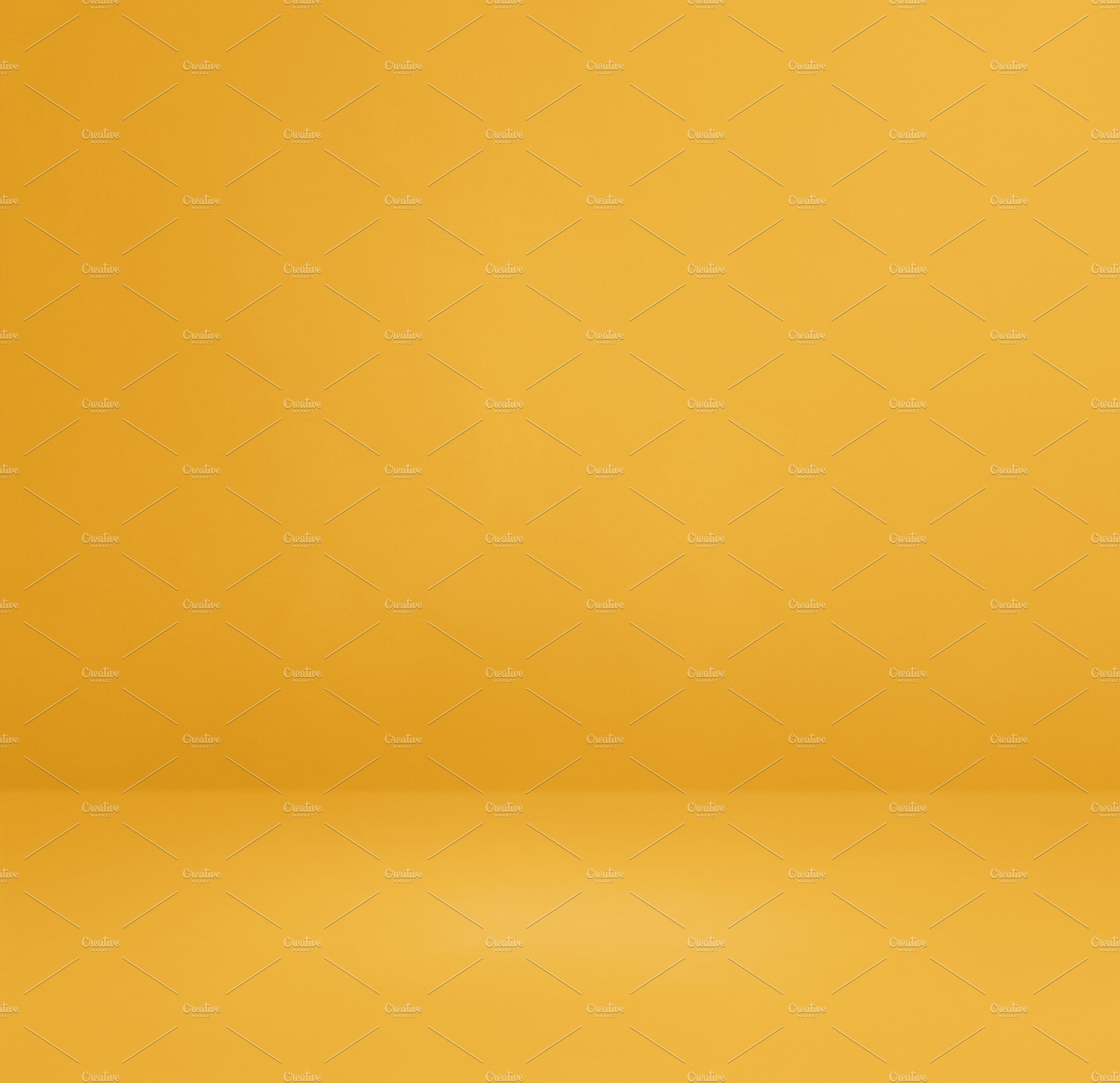 Empty yellow concrete interior background cover image.